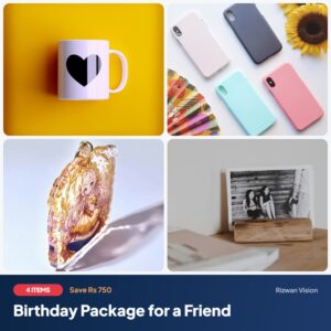 Birthday Package for a Friend: Magic Colour-Changing Mug, Photo Phone Case, Photo Keychain, Acrylic Photo Standee