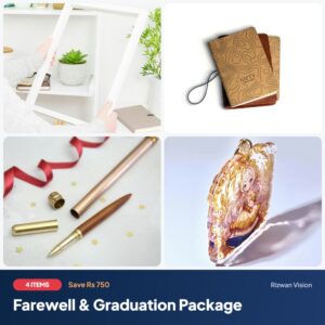 Farewell & Graduation Package: Acrylic Photo Frame, Executive Diary 2027 (A5), Metal Pen Set with Box, Photo Keychain