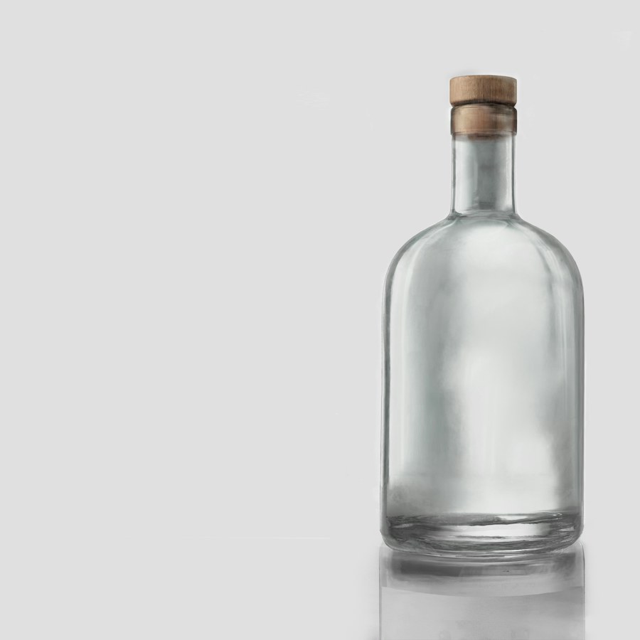 Glass Bottle with Bamboo Lid with custom print