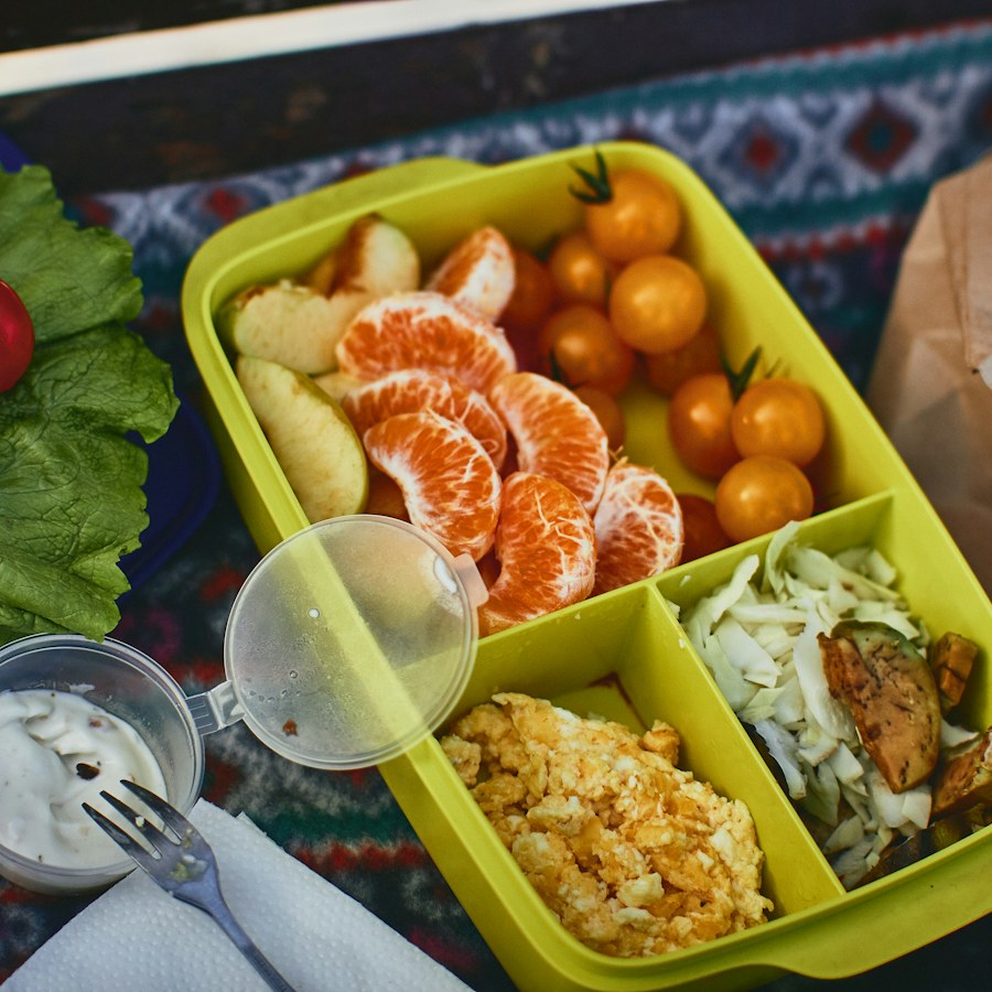 Kids lunch box with a packed meal