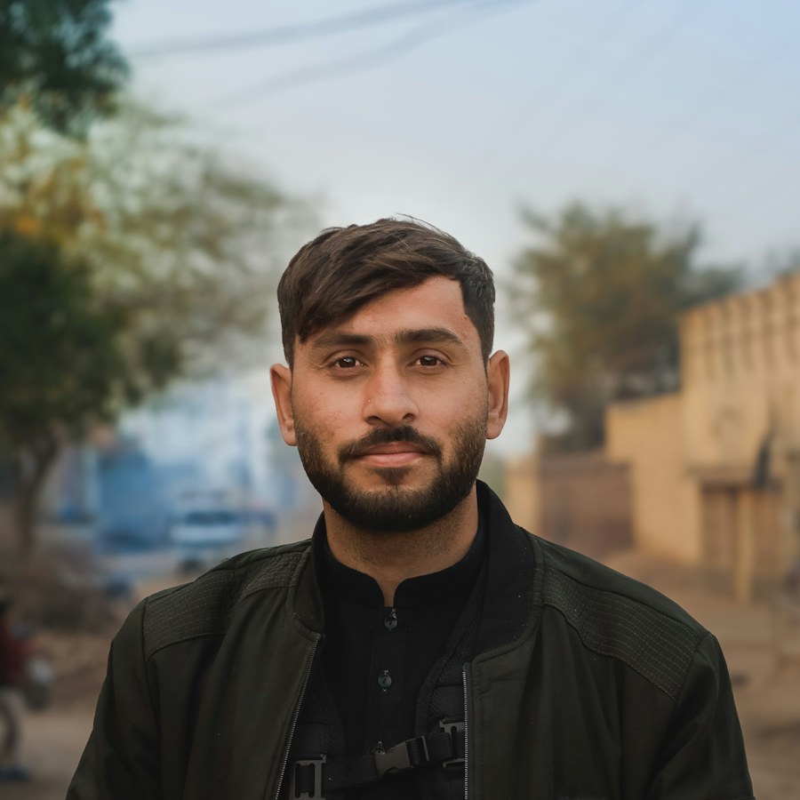 Man wearing a dark hoodie