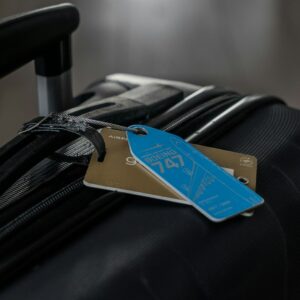 Name tag on a bag