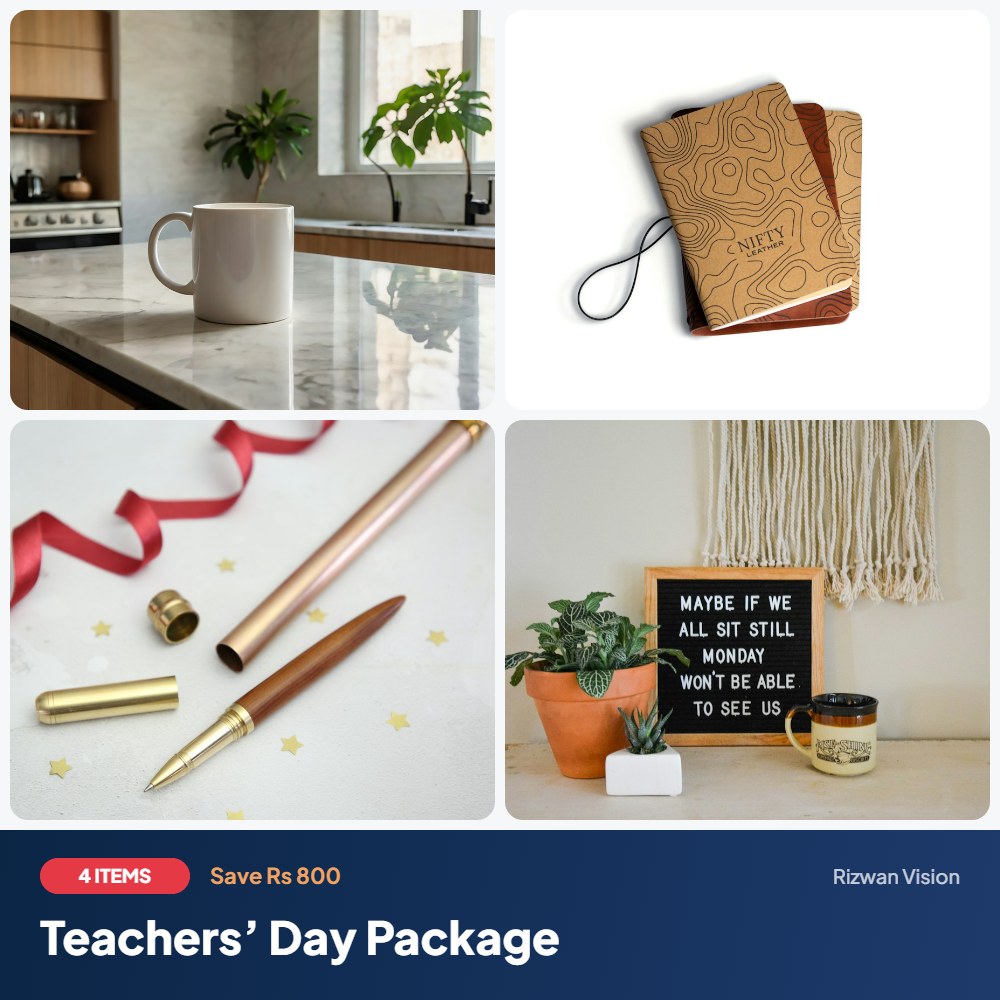 Teachers’ Day Package: Ceramic Mug 11oz, Executive Diary 2027 (A5), Metal Pen Set with Box, Acrylic Desk Nameplate